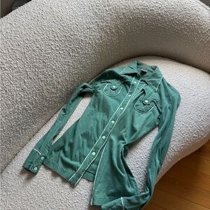 Vintage 70s western button up top